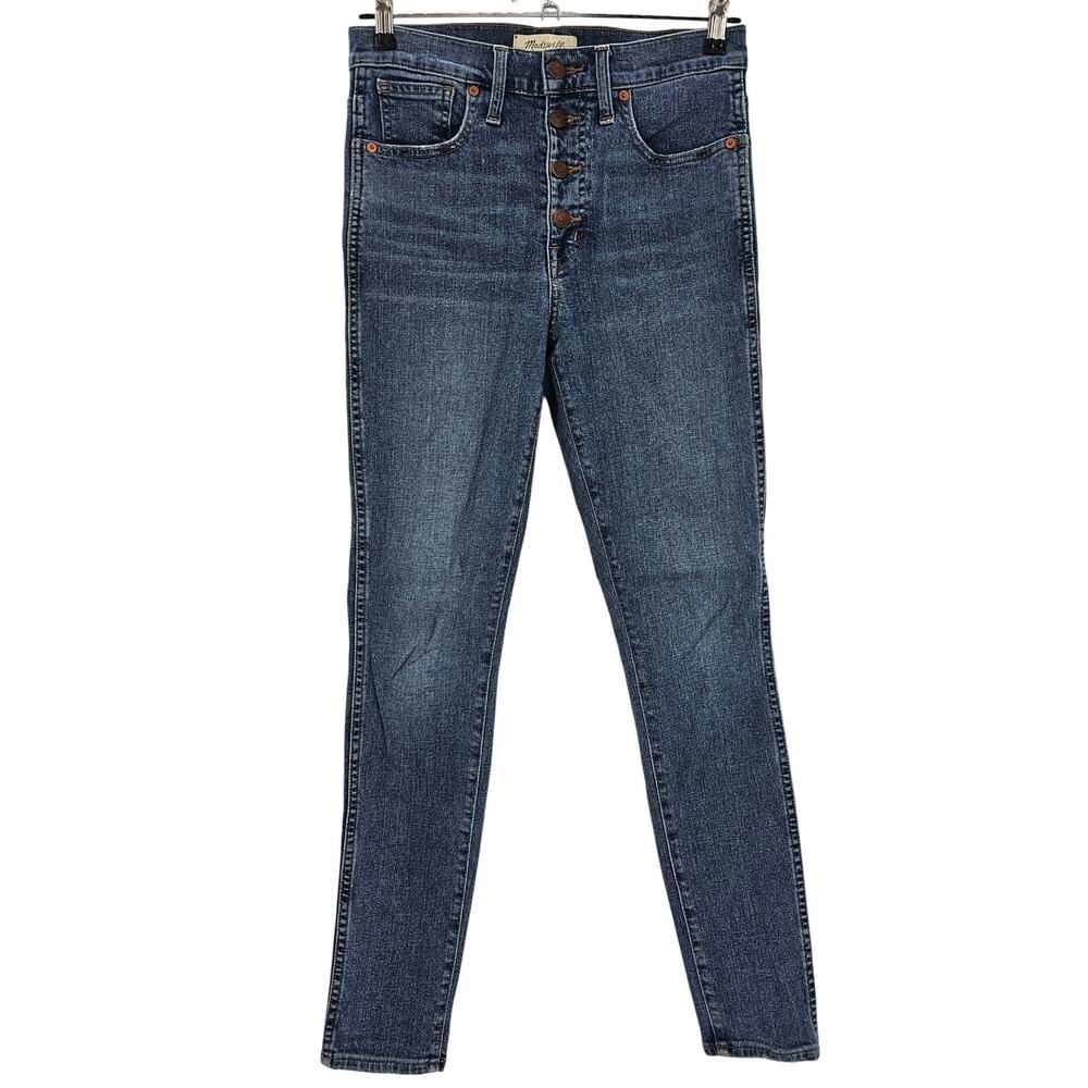 Madewell Woman size 27 Skinny 10in High Rise Midwash Button fly Denim Jeans Blue